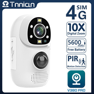 Tnnian กล้องวงจรปิด 8MP ซูม 10X 4G ซิมการ์ดแบตเตอรี่ IP พลังงานต่ํา ตรวจจับการเคลื่อนไหว PIR วิสัยทัศน์กลางคืน CCTV V380 PRO APP