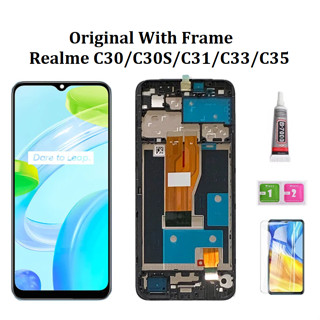 หน้าจอสัมผัส LCD พร้อมกรอบ สําหรับ Realme C30 C30S C31 C33 C35