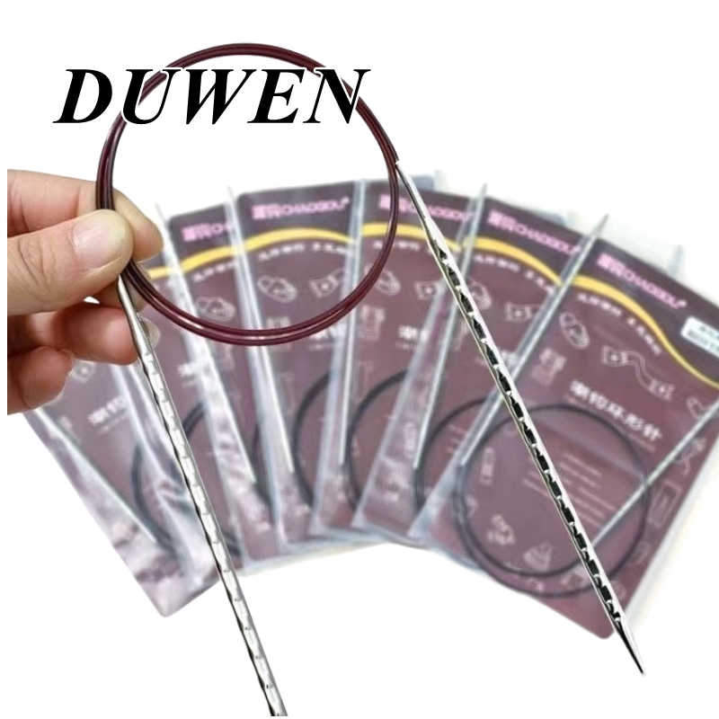 DUWEN เข็มถักนิตติ้ง ไนล่อน ด้ายโลหะ เข็มทอผ้า เครื่องมือเย็บปักถักร้อย เส้นด้ายฝ้าย DIY อุปกรณ์ถักนิตติ้ง