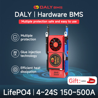 Daly ฮาร์ดแวร์ BMS LifePO4 4-24s พร้อมพัดลม 12V-72V 150A-500A (ใช้ได้กับเครื่องปรับสมดุลแบบแอคทีฟ)