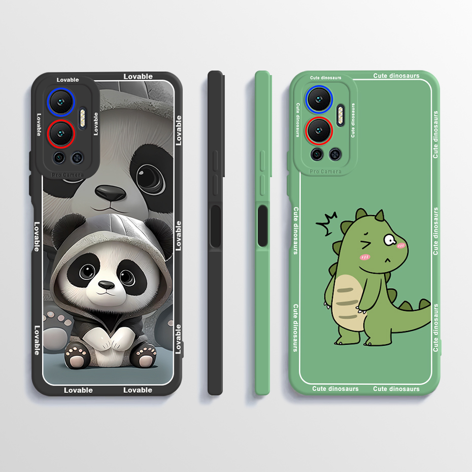 เคสโทรศัพท์มือถือ ซิลิโคนนิ่ม เนื้อแมตต์ ลายไดโนเสาร์น่ารัก สําหรับ Infinix Hot 12 X6817 X6817B Hot1