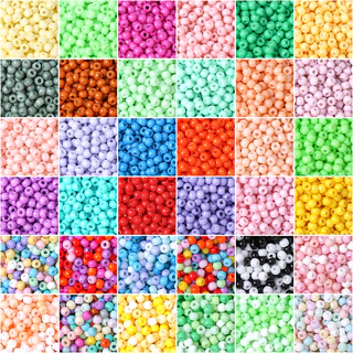 ลูกปัดแก้ว ลูกปัดเมล็ด 4mm สีต่างๆ 155 ชิ้น/แพ็ค สำหรับ DIY งานเครื่องประดับทำสร้อยข้อมือและสร้อยคอ