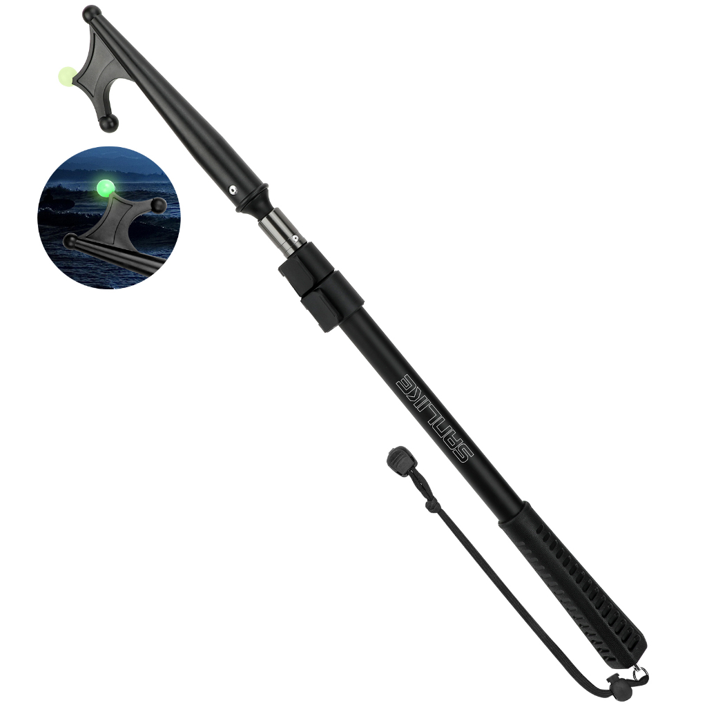 Sanlike ปรับตะขอเรือ - ลอยทนทาน Rust-Resistant พร้อม Luminous Bead Push Pole สําหรับ Docking Telescopic-เรือตะขอเรือ Gaffis