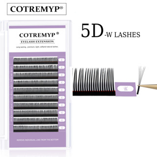 Cotremyp ขนตาปลอม 5D รูปตัว W พร้อมดอกไม้อัตโนมัติ C D DD