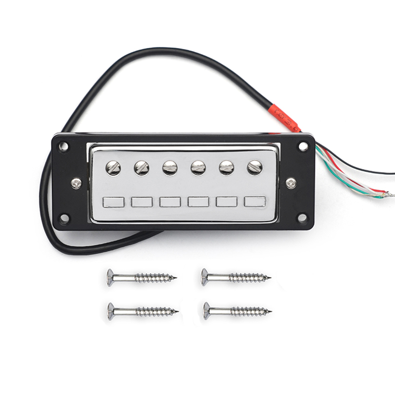 Mini LP Pickup 68x29 มม.ฝาครอบทองเหลือง 7.5K 4 Conduct สาย Coil Splitting 6 รอบ + 6 เสาสแควร์ชิ้นสํา
