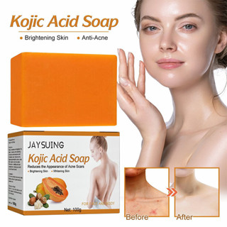 Kojic Acid สบู่ไวท์เทนนิ่ง ทําความสะอาดผิวหน้า ลดจุดด่างดํา แฮนด์เมด