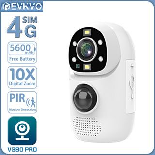 Evkvo กล้องวงจรปิด 5MP 4G ซิมการ์ดแบตเตอรี่ IP WIFI ซูมได้ 10 เท่า พลังงานต่ํา ตรวจจับการเคลื่อนไหว PIR วิสัยทัศน์กลางคืน CCTV V380 PRO APP