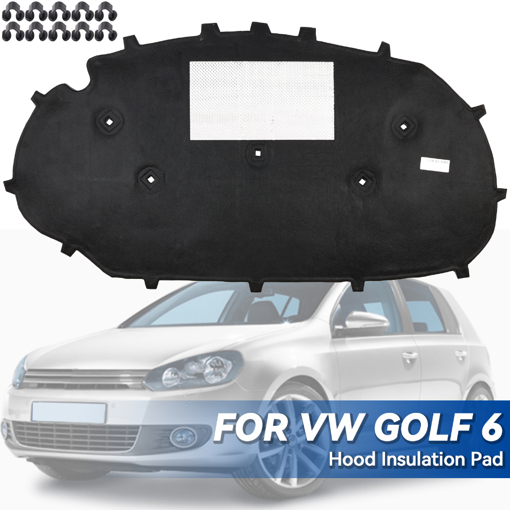 Vw Golf 6 ฝากระโปรงหน้าเครื่องยนต์เสียง Deadener Mat Bonnet ฉนวนกันเสียง Pad Soundproof Cotton Shield Mat แผ่นความร้อนป้องกันเสียงรบกวน