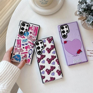 เคสโทรศัพท์มือถือ TPU ใส ลายสติกเกอร์บาร์บี้ สําหรับ Samsung S23 Ultra S22 Ultra S23 S22 Plus S21 Ultra