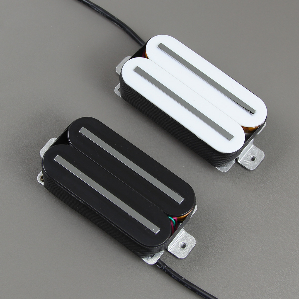 Fleor Alnico ปิ๊กอัพฮัมบัคเกอร์กีตาร์ไฟฟ้า คอยล์คู่ สีดํา ขาว สําหรับกีตาร์ไฟฟ้า 5 ชิ้น