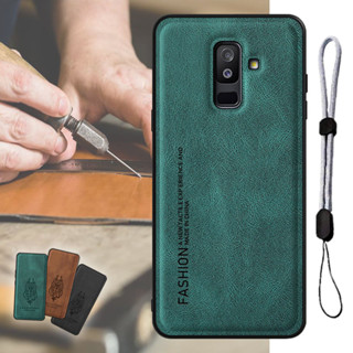 เคสหนัง หรูหรา พร้อมสายคล้องโทรศัพท์ ปรับได้ สําหรับ Samsung J8 2018