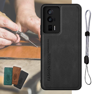 เคสโทรศัพท์มือถือหนัง หรูหรา พร้อมสายคล้อง ปรับได้ สําหรับ Xiaomi poco F5 pro