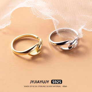 Jyjiayujy แหวนเงินแท้ 100% 925 ปรับขนาดได้ คุณภาพสูง กันแพ้ เครื่องประดับแฟชั่น สําหรับของขวัญ R064