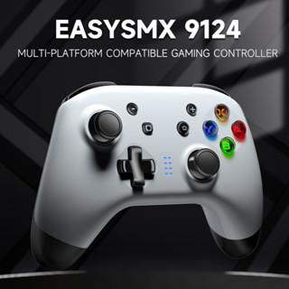 Easysmx ESM-9124 ตัวควบคุมเกม PC ไร้สาย บลูทูธ 5.0 สั่นสะเทือนคู่ รองรับการปลุก การเขียนโปรแกรม ฟังก์ชั่นระเบิดเทอร์โบ เหมาะสําหรับ Switch Windows Android IOS