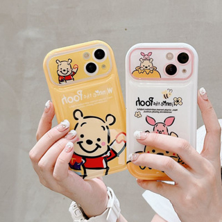 ดิสนีย์ เคสโทรศัพท์มือถือ ลายการ์ตูนดิสนีย์ หมีพูห์น่ารัก สีเหลือง สําหรับ iPhone 14Pro max case 13Pro max 12Pro max 14Pro 13Pro 12Pro 11 12 13 14 case