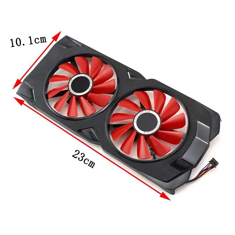 X XFX XFX RX580 570 2048SP 4GB สีดําหมาป่ารุ่นกราฟิกการ์ดพัดลมระบายความร้อนพร้อมเชลล์