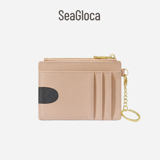 Seagloca ใหม่ กระเป๋าสตางค์ กระเป๋าใส่บัตร มีซิป บางเฉียบ เร…