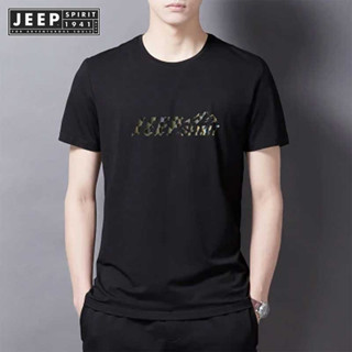 JEEP SPIRIT 1941 ESTD เสื้อยืดคอกลม แขนสั้น ผ้าฝ้าย แฟชั่นฤดูร้อน สําหรับผู้ชาย