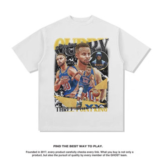 ขายร้อน ผ้าฝ้าย เสื้อยืดแขนสั้น สกรีนลาย Stephen Curry size S-5XL