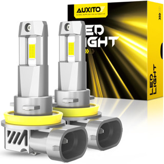 Auxito หลอดไฟหน้า LED 80W 16000LM H11 HB3 9005 6500k ปรับได้ สีขาว แบบเปลี่ยน สําหรับฮาโลเจน 2 ชิ้น