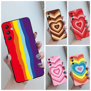 เคสโทรศัพท์ซิลิโคน TPU แบบนิ่ม ลายหัวใจ สีรุ้ง สําหรับ Samsung Galaxy M34 5G