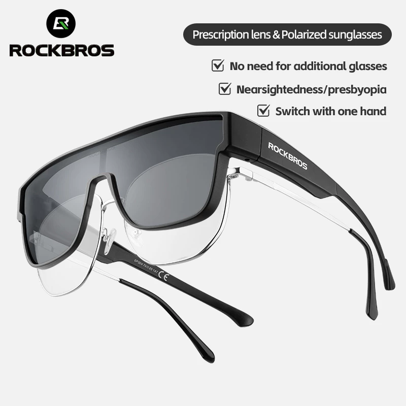 【TH Delivery】ROCKBROS แว่นตากันแดด เลนส์โพลาไรซ์ ป้องกันลม ขนาดใหญ่ น้ําหนักเบา เหมาะกับการเดินทางกลางแจ้ง สําหรับขี่จักรยาน