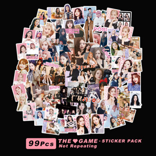 Uni.fun สติกเกอร์ ลาย BLACK-PINK THE GAME สําหรับติดตกแต่งกระเป๋าเดินทาง 99 ชิ้น ต่อชุด