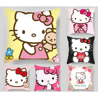 &lt;COD&gt;ปลอกหมอน ลาย Hello Kitty ขนาด 70×70.60×60.50×50.45×45.40×40.ปลอกหมอนอิงโซฟา ผ้าฝ้าย ทรงสี่เหลี่ยม สําหรับตกแต่งห้องเด็ก