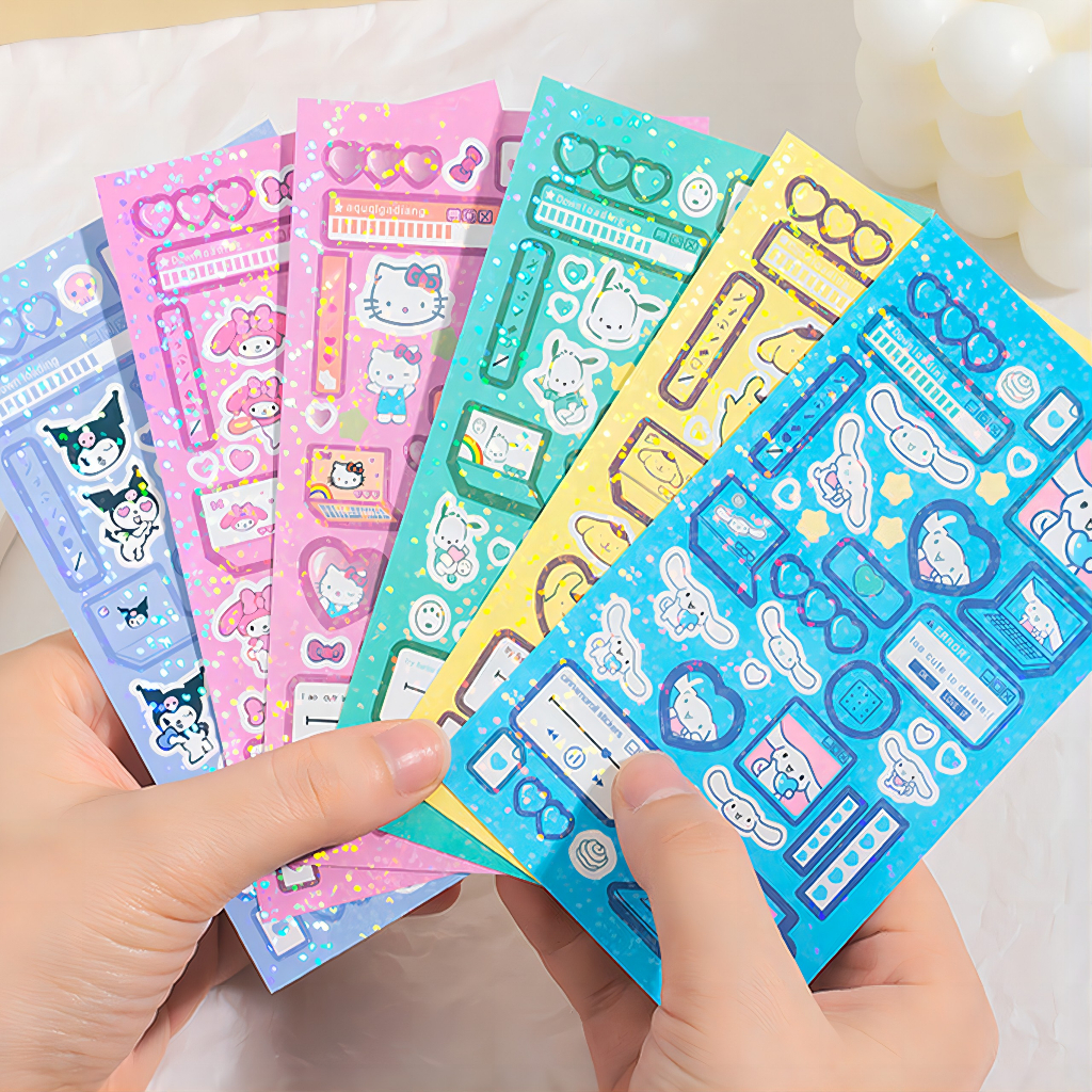 การ์ตูนการ์ตูนคู่มือสติกเกอร์น่ารักเลเซอร์สติกเกอร์ diy Cuckoo การ์ดสติกเกอร์คู่มือวัสดุ TZ054