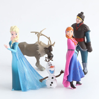 โมเดลฟิกเกอร์ PVC อนิเมะเจ้าหญิงดิสนีย์ Frozen Elsa Anna Kristoff Sven Olaf Q Version ขนาด 5-11 ซม. 5 ชิ้น ต่อชุด