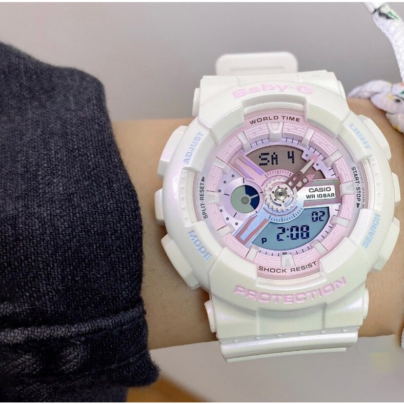(ของแท้ 100%) นาฬิกา คาสิโอ นาฬิกาข้อมือผู้หญิง BABY-G นาฬิกา นาฬิกาข้อมือ นาฬิกาข้อมือผู้หญิง รุ่น BA-110PL-7A1 , รับประกัน 1