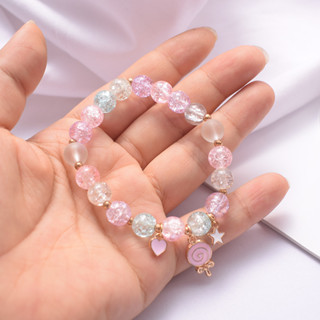 [highbuying] น่ารัก ป๊อปคอร์น ลูกปัด สร้อยข้อมือ มิตรภาพ แก้ว สร้อยข้อมือ สําหรับเด็กผู้หญิง จี้ สร้อยข้อมือ เครื่องประดับ อุปกรณ์ใหม่ พร้อมส่ง