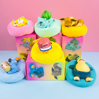 โมเดลฟิกเกอร์ PVC อนิเมะปิกาจู Eevee Jirachi Komala Snorlax Bulbasaur Sofa Sleep ขนาด 5-7 ซม. ของเล่นสําหรับเด็ก 6 ชิ้น ต่อชุด