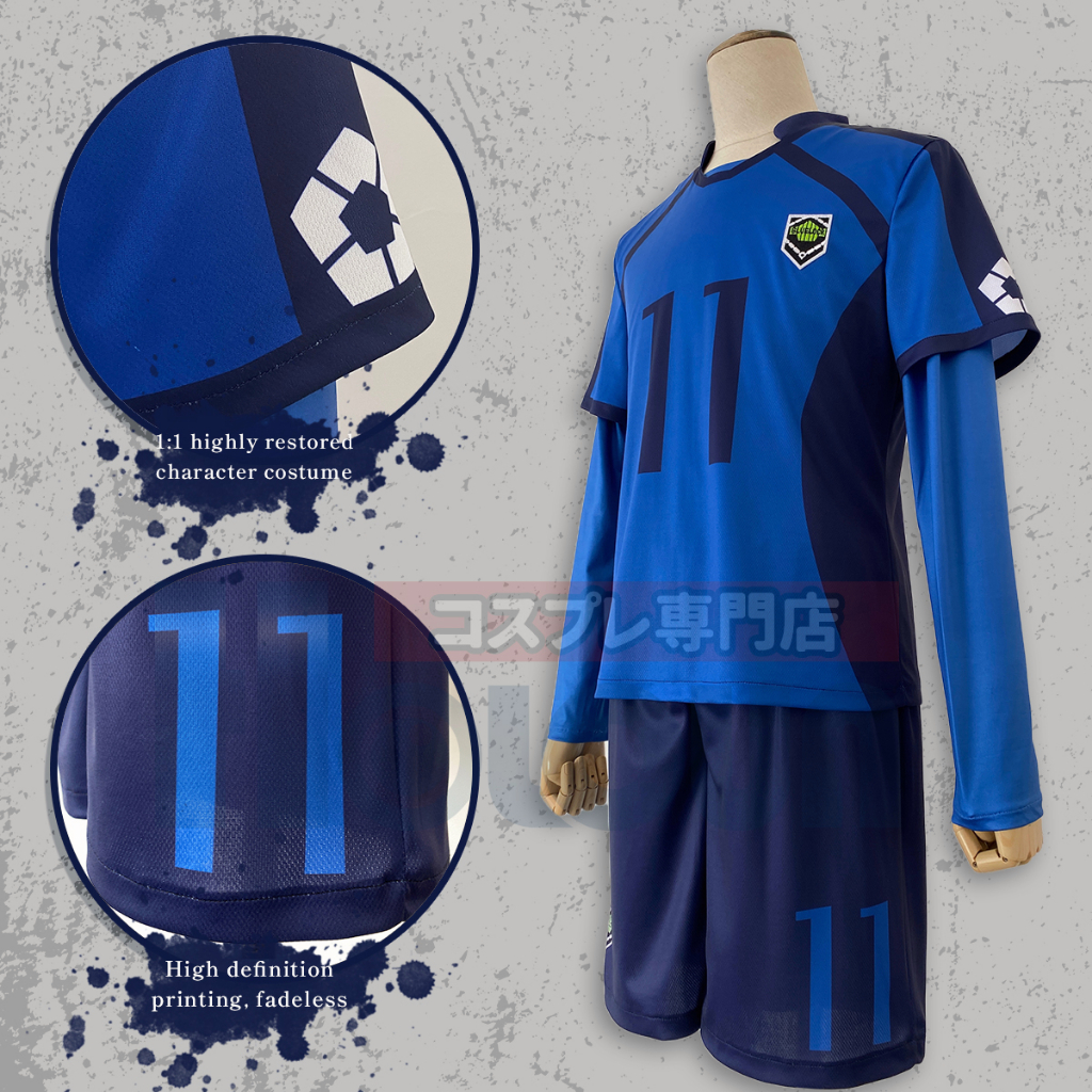 Holoun ชุดคอสเพลย์อนิเมะ Blue Lock Isagi เสื้อยืดฟุตบอล ชุดยูนิฟอร์มฟุตบอล เย็บปักถักร้อย ของขวัญฮา ราคา ถูกที่สุด ดีลบีเคเค แกลเลอรีภาพที่ 6