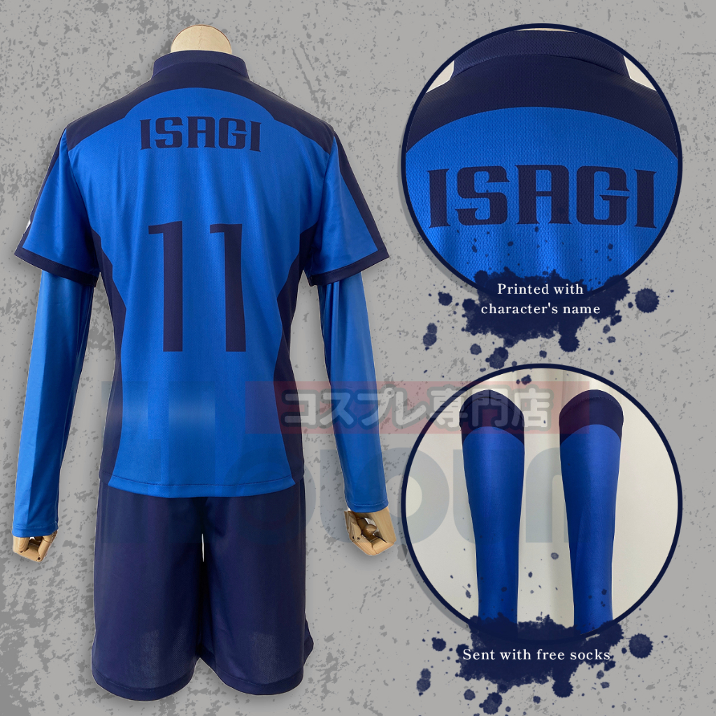 Holoun ชุดคอสเพลย์อนิเมะ Blue Lock Isagi เสื้อยืดฟุตบอล ชุดยูนิฟอร์มฟุตบอล เย็บปักถักร้อย ของขวัญฮา ราคา ถูกที่สุด ดีลบีเคเค แกลเลอรีภาพที่ 5
