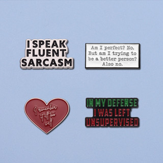 เข็มกลัด รูปตัวอักษร I Speak Fluent Sarcasm Pin Lapel Badges สร้างสรรค์ เครื่องประดับ สําหรับเพื่อน