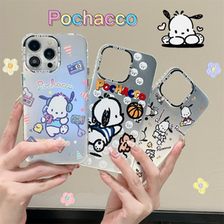 MFD Pochacco Cartoon figure phone case Air cushion protection Phone Case for iphone 14 14pro 14promax 13 13pro 13promax 12 12pro 12promax cute for iphone 11 animation Cartoon phone case silver Fun Puppy INS popular girl man soft case high-quality case