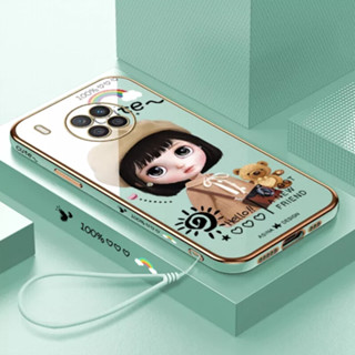 เคสโทรศัพท์มือถือ ลายการ์ตูนเด็กผู้หญิงเบเร่ต์ พร้อมสายคล้อง สําหรับ Huawei NOVA 8 Huawei NOVA 8SE play5 Huawei NOVA 8i Huawei NOVA 8pro Huawei NOVA 9SE Huawei NOVA 9Z