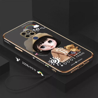 เคสโทรศัพท์มือถือ ลายการ์ตูนเด็กผู้หญิงเบเร่ต์ พร้อมสายคล้อง สําหรับ Huawei maet30 30E mate30pro 30Epro mate40 40E mate40pro 40E pro