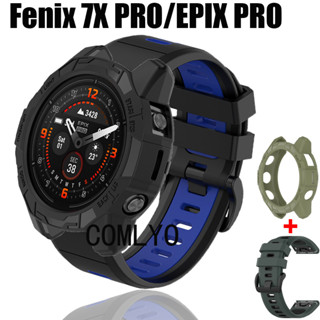 สําหรับ Garmin EPIX pro 51 มม. 47 มม. Fenix 7X 7 pro เคส TPU กันชน เคสป้องกัน สายคล้อง สายรัดข้อมือ ซิลิโคน สายรัดข้อมือ