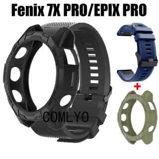 สําหรับ Garmin EPIX PRO 51 มม. 47 มม. เคส TPU กันชน ป้องกัน เคส Fenix 7X 7 PRO สายรัด สายรัด ซิลิโคน สายรัด ด่วน