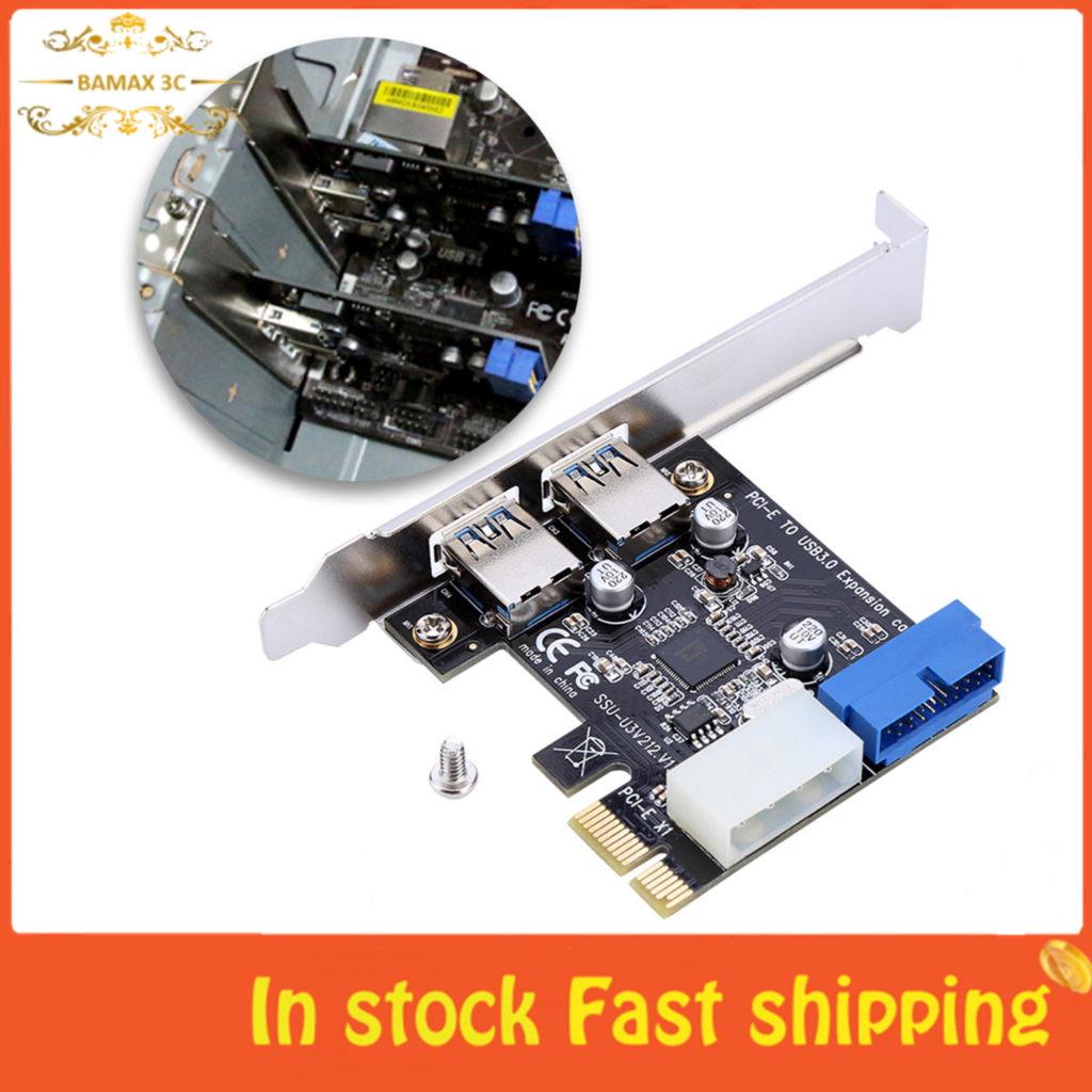 Bamaxis (พร้อมส่ง) การ์ดขยาย PCI-E เป็น USB3.0 และเพิ่มเติม 19PIN เพิ่มเติม