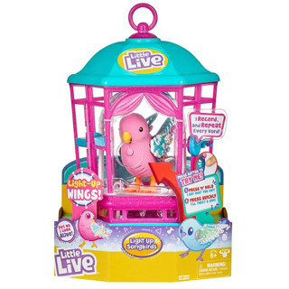 Little Live Pets Bird with Cage - Rainbow Glow - Styles May Vary กรงนก พร้อมไฟสีรุ้ง สําหรับสัตว์เลี้ยง