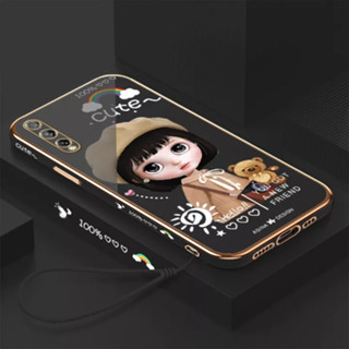 เคสโทรศัพท์มือถือ ลายการ์ตูนเด็กผู้หญิงเบเร่ต์ พร้อมสายคล้อง สําหรับ Honor 30S Honor 30 Honor 30Pro Honor 30lite Honor 20lite Honor 10 lite Honor X20SE