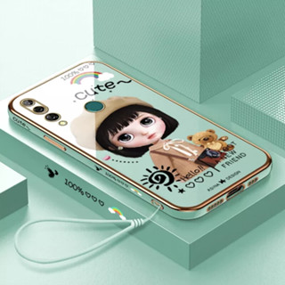 เคสโทรศัพท์มือถือ ลายการ์ตูนเด็กผู้หญิงเบเร่ต์ พร้อมสายคล้อง สําหรับ Honor 50 50pro 50se Play5Tpro Play5T Play6T