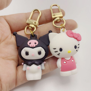 พวงกุญแจ จี้การ์ตูน Melody kitty Cat Kuromi Corn Dog Diy