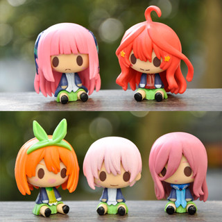 โมเดลฟิกเกอร์ PVC อนิเมะ The Quintessential Quintuplets Nakano Ichika Nino Miku Yotsuba Itsuki Q Version ขนาด 4-6 ซม. ของเล่นสําหรับเด็ก ของขวัญ 5 ชิ้น ต่อชุด