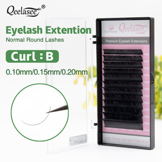 Qeelasee ขนตาปลอม ขนมิงค์ B Curl 0.10 0.15 0.20 มม. ต่อขนตา สําหรับแต่งหน้า เส้นกลม ขนตา