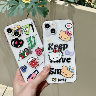 เคสโทรศัพท์มือถือนิ่ม ลายการ์ตูนคิตตี้ ประดับเพชร สําหรับ iPhone 11 12 13 14 PRO MAX iPhone14 iPhone14Pro iPhone14Promax