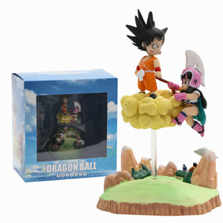 โมเดลฟิกเกอร์ PVC รูปการ์ตูน Dragon Ball Z Sun Goku Chichi Somersault Cloud ขนาด 9 ซม. เหมาะกับของขวัญ ของเล่นสะสม สําหรับตกแต่ง